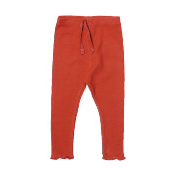 RUST WITH KNOT THERMAL FABRIC BOTTOM FRIL PLAIN PAJAMA TROUSER